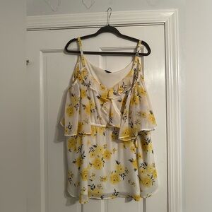 Torrid cold shoulder tank top with flutter sleeves